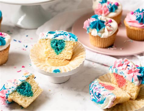 gender reveal cupcakes — honey blonde