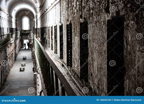 Prison Corridor With Cells On Both Sides Stock Photo Image Of