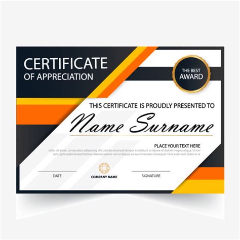 Certificate Of Appreciation Png Png Image Collection