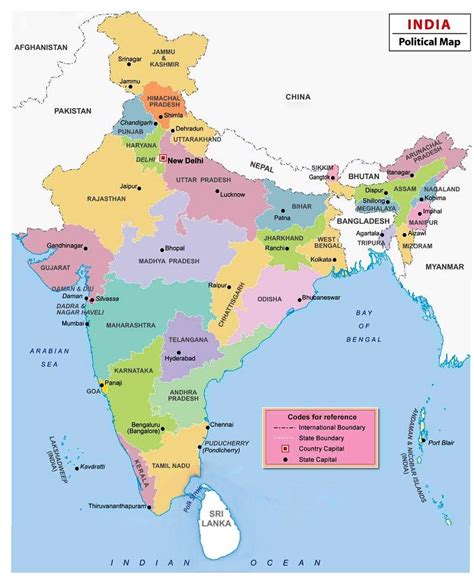 The Political Map Of India With States Marked