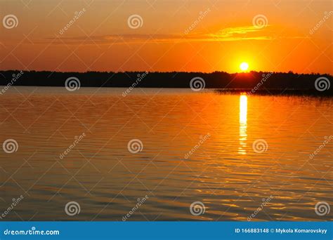 Sunrise Over A Lake Stock Photo Image Of Horizon Beauty 166883148