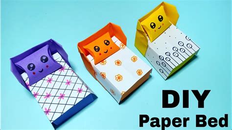 How To Make Origami Paper Bed School Project Paper Craft For