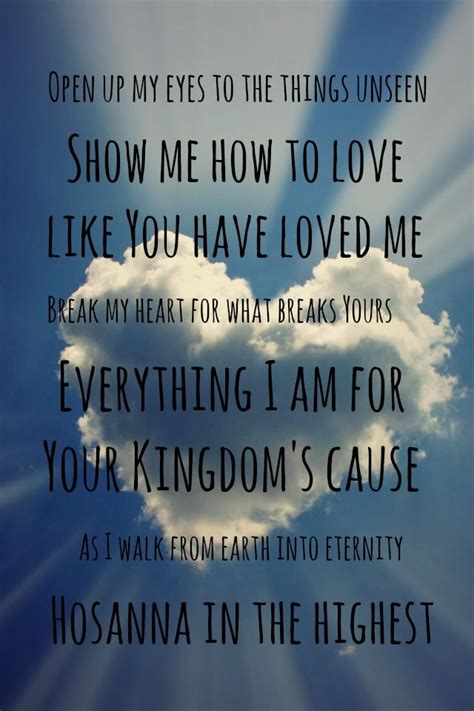 I see his love and mercy washing over all our sin the people sing the people sing. Hosanna -- Hillsong United one of my all time favorite worship songs | Quotes/verses to live by ...