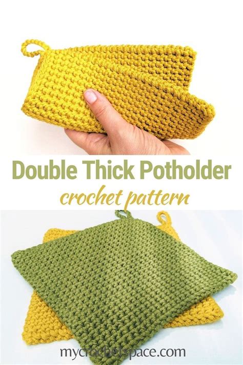 how to crochet a double thick potholder thermal stitch single crochet free pattern in 2022