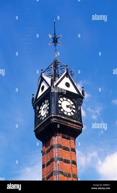 Clock Tower In Queens Park Crewe Cheshire Uk Stock Photo Alamy
