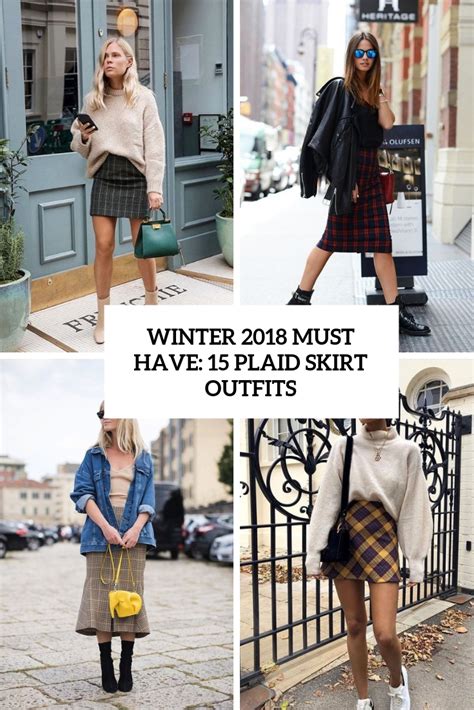 Winter 2018 Must Have 15 Plaid Skirt Outfits Styleoholic