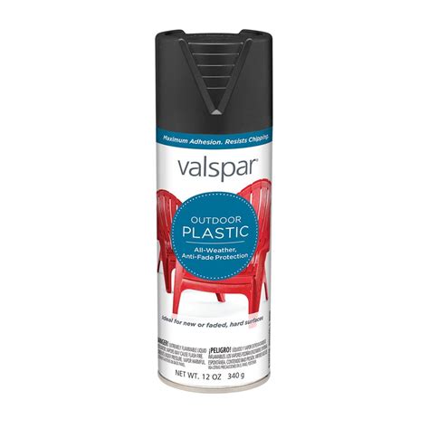 Shop Valspar Outdoor Plastic Black Fade Resistant Enamel Spray Paint