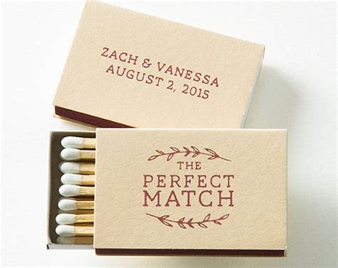 Matchbox Wedding Favors The Perfect Match Matchboxes Custom Foil