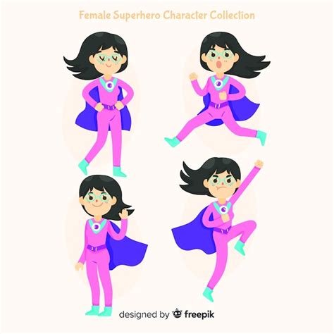 Free Vector Collection Of Female Superhero Characters