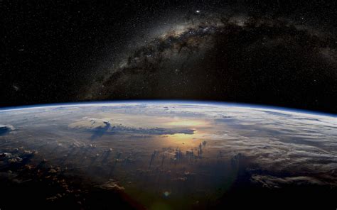 Fond Décran Nuit Galaxie Planète Espace Ciel étoiles Terre