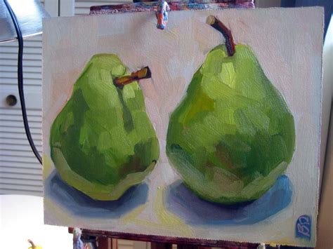 Artist Bernard Garcia Winter Pears Oil Painting