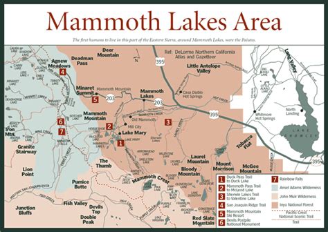 Sherpa Guides California Sierra Nevada Mammoth Lakes Area Map