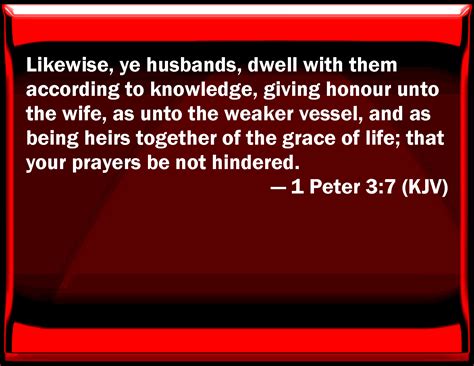 1 Peter 3 7 Likewise You Husbands Dwell With Them According To