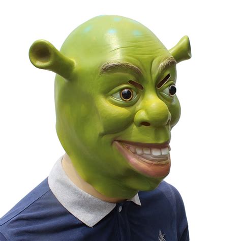 Green Shrek Latex Masks Movie Cosplay Prop Adult Animal Party Mask For