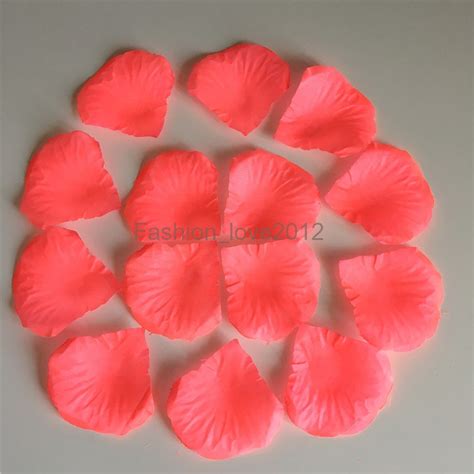 Coral Rose Petals Artificial Flower Silk Petal For Wedding Etsy