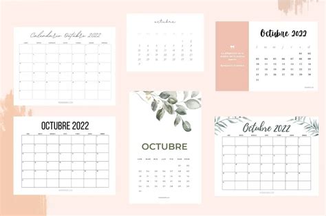 Calendarios De Octubre 2022 Para Imprimir