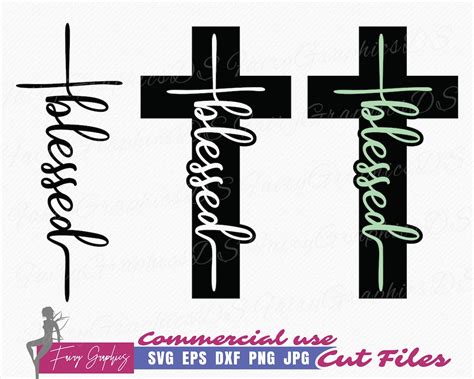 Blessed Cross Svg Religious Svg Spiritual T Shirt Design Script
