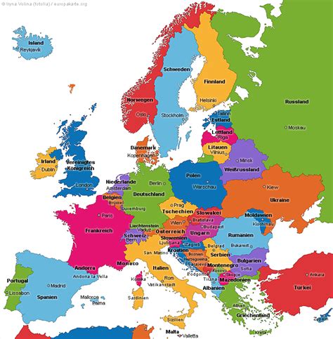 In europa leben heute rund 743 millionen menschen in über 50 ländern. Europakarte - selzey