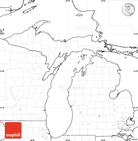 Blank Simple Map Of Michigan No Labels