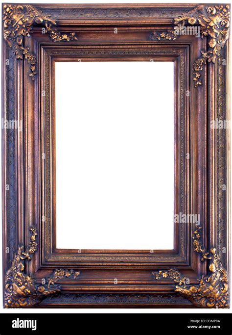 Antique Look Gold Color Picture Frame Isolated On White Stock Photo Alamy