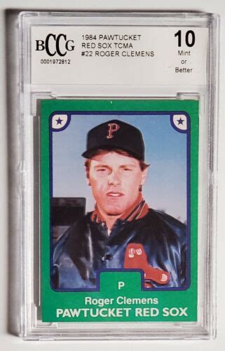 1984 Tcma Pawtucket Red Sox Roger Clemens 22 Bccg 10 Mint Minor League Rookie Ebay