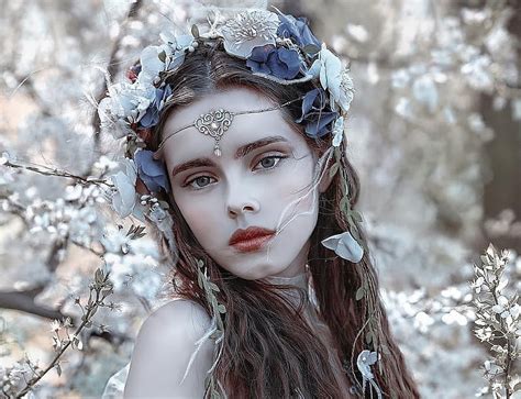 free download beauty flower face white woman a m lorek blue model spring girl jewel