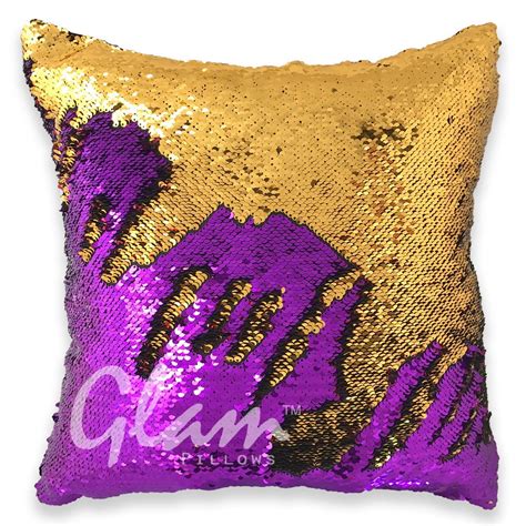 Purple And Gold Reversible Sequin Glam Pillow Glam Pillows
