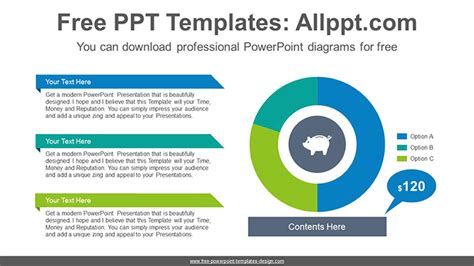 Donut Pie Chart Powerpoint Diagram Template