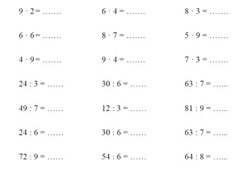 Kartkówka (klasa IV) – tabliczka mnożenia i dzielenia | MATEMATYKA W