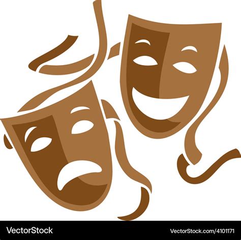 Comedy And Tragedy Theater Masks Royalty Free Vector Image