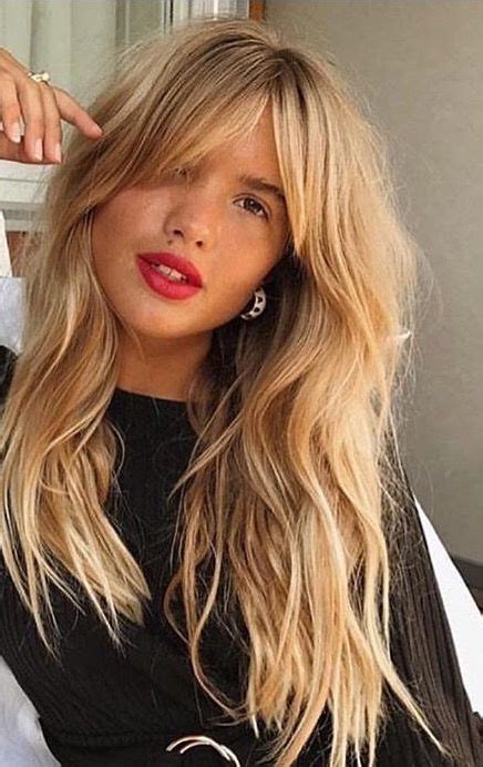 While short curly hair can be tempting, longer curls leverage the weight of your hair. Curtain bangs | Long fringe hairstyles, Hair styles, Long ...