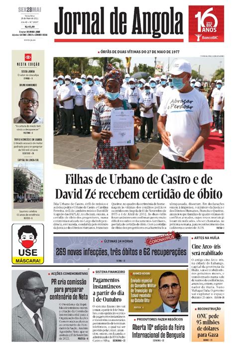 Jornal De Angola Sexta 28 De Maio De 2021