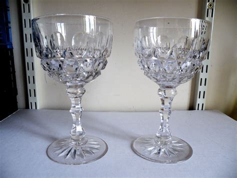 A Superb Pair Of Large Antique Victorian Cut Glass Goblets 581220 Uk