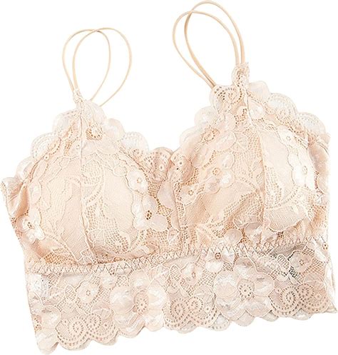 Floral Lace Bralettes For Women V Neck Sexy Lace Bra Padded Bandeau Bra Women Push Up Bra Crop