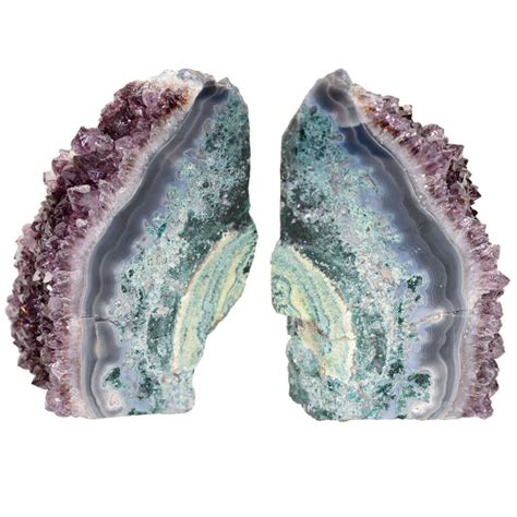Pair Of Rare Amethyst Crystal And Geode Bookends At 1stdibs