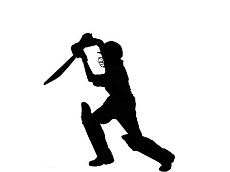 Cricket Player Silhouette Vector Free Missugliest