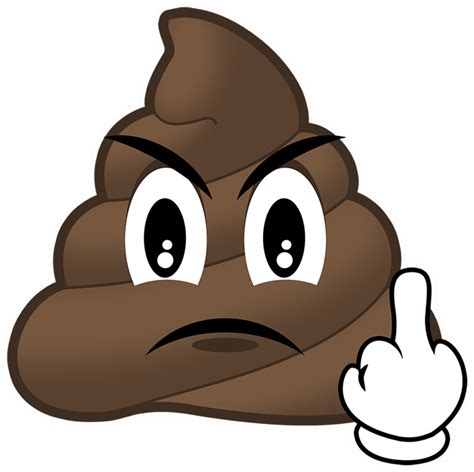 Poop Clipart Mad Vector Poop Emoji Middle Finger Hd Png Download