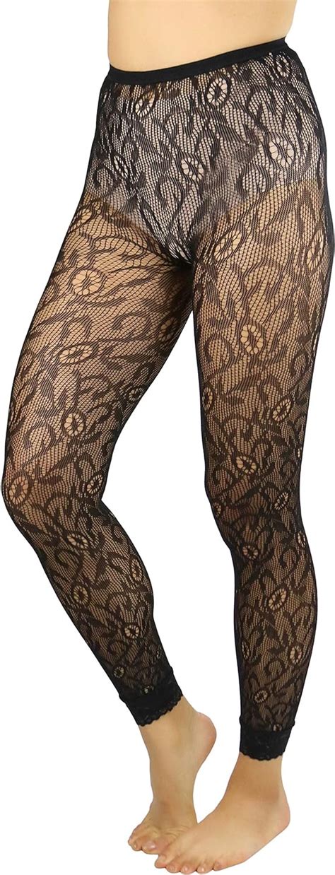Tobeinstyle Womens Sheer Inspired Floral Lace Footless Tights Nylon Hosiery At Amazon Womens