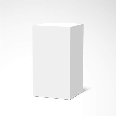 Premium Vector White Rectangular Box Vector Illustration