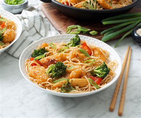 Orange Chicken And Sesame Chow Mein Easy Home Meals