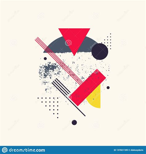 Modern Abstract Art Geometric Background With Flat Minimalistic Style