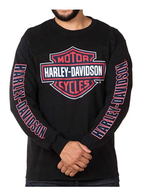 Harley Davidson Harley Davidson Mens Rwb Bar And Shield Long Sleeve
