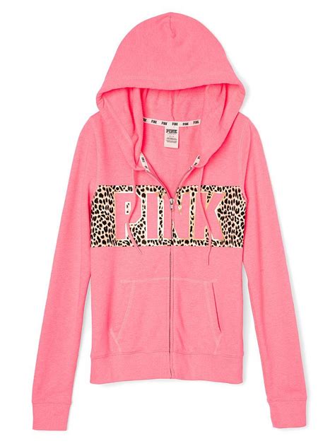 Perfect Full Zip Hoodie Pink Victorias Secret Full Zip Hoodie