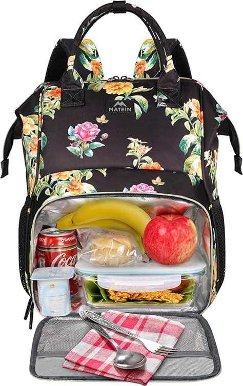 Womens Lunch Bag Insulated Lunch Box Cooler Laptop Backpack With Usb