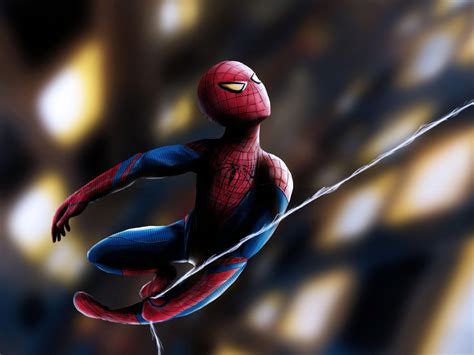 Desktop Wallpaper Spider Man Swing Marvel Comics Artwork Hd Image