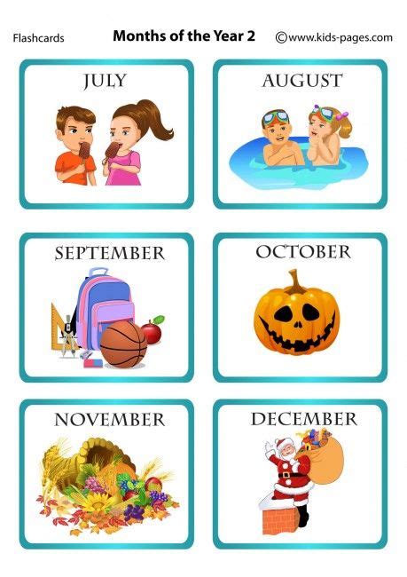 Months Of The Year2 Flashcard Flashcards Learning
