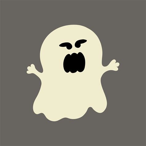 Cute Ghost Shocked Flat Style Character Design Vector Illustration