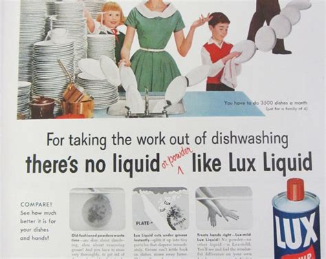 1956 Lux Liquid Dishwashing Detergent Vintage Advertisement Kitchen