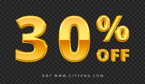30 Percent Off Gold Text Sign Logo Hd Png Citypng