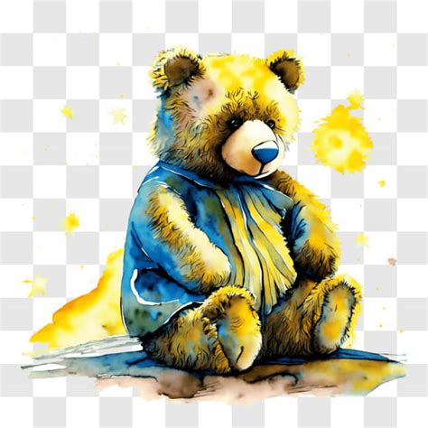 Download Cozy Teddy Bear With Stars In The Background Pngs Online